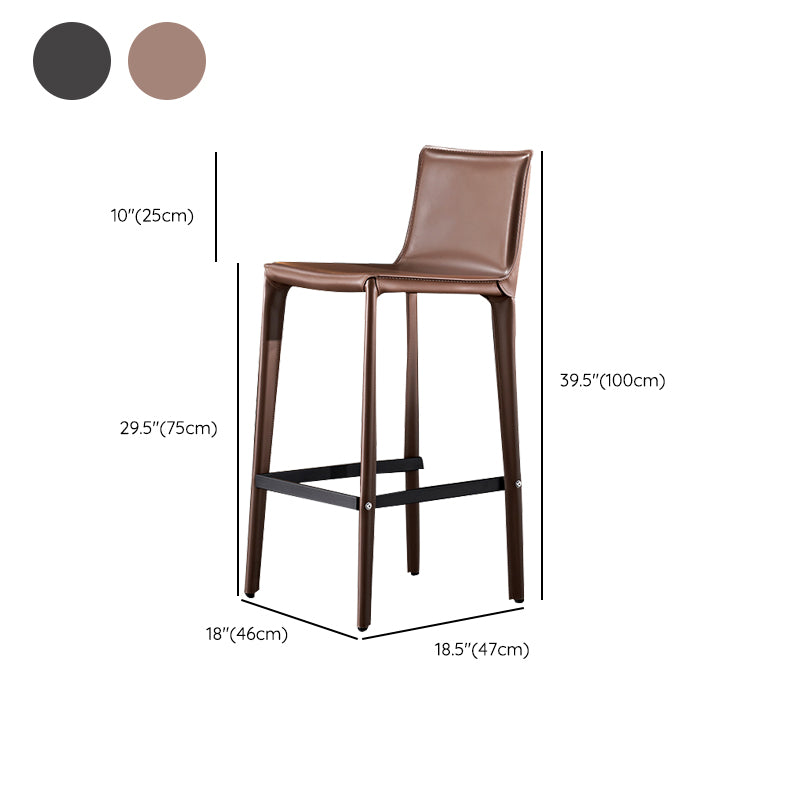 Tabouret de comptoir de dossier industriel de 39 "à hauteur avec coussin en cuir