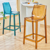Contemporary Acrylic Backrest Counter High Stool with 4 Legs Clearhalo 'Bar Furniture' 'Bar Stools' 'bar_stools' 'furn' 'furn_bar_stools' 'Furniture' 'Kitchen & Dining Furniture' 7837946