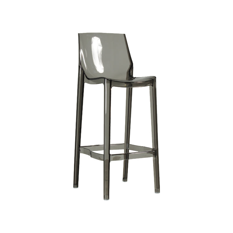 Contemporary Acrylic Backrest Counter High Stool with 4 Legs Grey 1 Piece Clearhalo 'Bar Furniture' 'Bar Stools' 'bar_stools' 'furn' 'furn_bar_stools' 'Furniture' 'Kitchen & Dining Furniture' 7837947