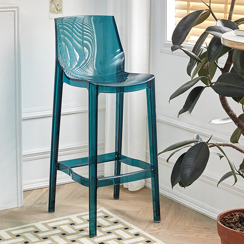 Contemporary Acrylic Backrest Counter High Stool with 4 Legs Clearhalo 'Bar Furniture' 'Bar Stools' 'bar_stools' 'furn' 'furn_bar_stools' 'Furniture' 'Kitchen & Dining Furniture' 7837948