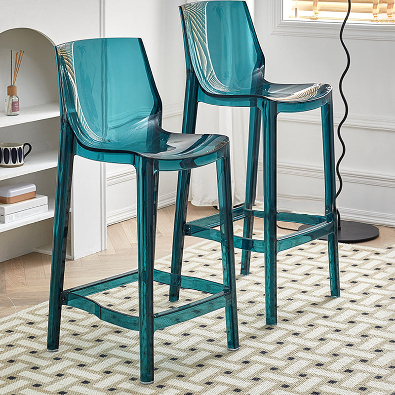 Contemporary Acrylic Backrest Counter High Stool with 4 Legs Clearhalo 'Bar Furniture' 'Bar Stools' 'bar_stools' 'furn' 'furn_bar_stools' 'Furniture' 'Kitchen & Dining Furniture' 7837950