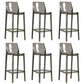 Contemporary Acrylic Backrest Counter High Stool with 4 Legs Grey 6 Piece Set Clearhalo 'Bar Furniture' 'Bar Stools' 'bar_stools' 'furn' 'furn_bar_stools' 'Furniture' 'Kitchen & Dining Furniture' 7837953