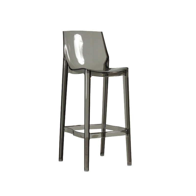 Contemporary Acrylic Backrest Counter High Stool with 4 Legs Clearhalo 'Bar Furniture' 'Bar Stools' 'bar_stools' 'furn' 'furn_bar_stools' 'Furniture' 'Kitchen & Dining Furniture' 7837954