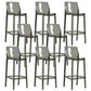 Contemporary Acrylic Backrest Counter High Stool with 4 Legs Grey 8 Piece Set Clearhalo 'Bar Furniture' 'Bar Stools' 'bar_stools' 'furn' 'furn_bar_stools' 'Furniture' 'Kitchen & Dining Furniture' 7837955