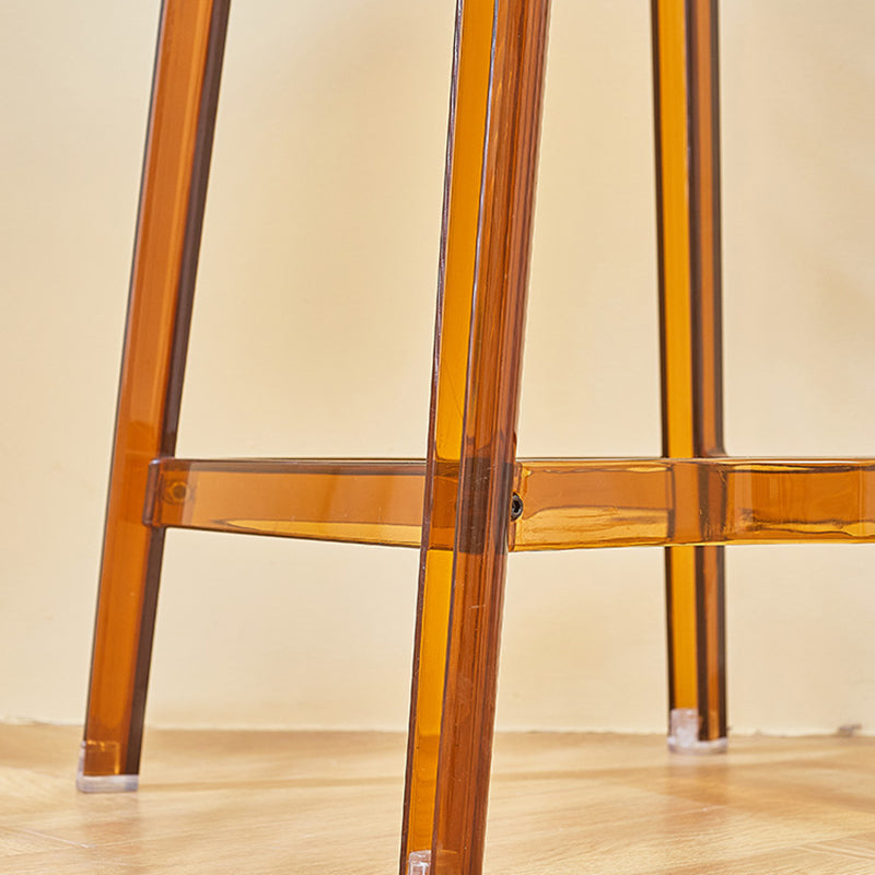 Contemporary Acrylic Backrest Counter High Stool with 4 Legs Clearhalo 'Bar Furniture' 'Bar Stools' 'bar_stools' 'furn' 'furn_bar_stools' 'Furniture' 'Kitchen & Dining Furniture' 7837957