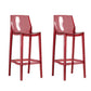Contemporary Acrylic Backrest Counter High Stool with 4 Legs Red 2 Piece Set Clearhalo 'Bar Furniture' 'Bar Stools' 'bar_stools' 'furn' 'furn_bar_stools' 'Furniture' 'Kitchen & Dining Furniture' 7837959