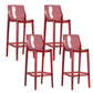 Contemporary Acrylic Backrest Counter High Stool with 4 Legs Red 4 Piece Set Clearhalo 'Bar Furniture' 'Bar Stools' 'bar_stools' 'furn' 'furn_bar_stools' 'Furniture' 'Kitchen & Dining Furniture' 7837960