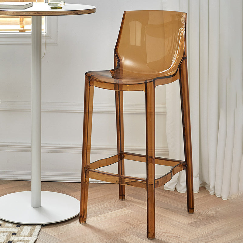 Contemporary Acrylic Backrest Counter High Stool with 4 Legs Clearhalo 'Bar Furniture' 'Bar Stools' 'bar_stools' 'furn' 'furn_bar_stools' 'Furniture' 'Kitchen & Dining Furniture' 7837961