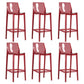 Contemporary Acrylic Backrest Counter High Stool with 4 Legs Red 6 Piece Set Clearhalo 'Bar Furniture' 'Bar Stools' 'bar_stools' 'furn' 'furn_bar_stools' 'Furniture' 'Kitchen & Dining Furniture' 7837962