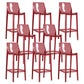 Contemporary Acrylic Backrest Counter High Stool with 4 Legs Red 8 Piece Set Clearhalo 'Bar Furniture' 'Bar Stools' 'bar_stools' 'furn' 'furn_bar_stools' 'Furniture' 'Kitchen & Dining Furniture' 7837963