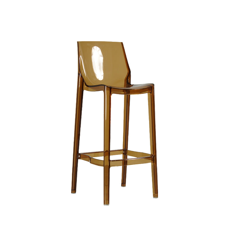Contemporary Acrylic Backrest Counter High Stool with 4 Legs Brown 1 Piece Clearhalo 'Bar Furniture' 'Bar Stools' 'bar_stools' 'furn' 'furn_bar_stools' 'Furniture' 'Kitchen & Dining Furniture' 7837964