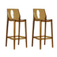 Contemporary Acrylic Backrest Counter High Stool with 4 Legs Brown 2 Piece Set Clearhalo 'Bar Furniture' 'Bar Stools' 'bar_stools' 'furn' 'furn_bar_stools' 'Furniture' 'Kitchen & Dining Furniture' 7837965
