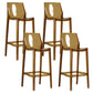 Contemporary Acrylic Backrest Counter High Stool with 4 Legs Brown 4 Piece Set Clearhalo 'Bar Furniture' 'Bar Stools' 'bar_stools' 'furn' 'furn_bar_stools' 'Furniture' 'Kitchen & Dining Furniture' 7837966