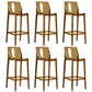 Contemporary Acrylic Backrest Counter High Stool with 4 Legs Brown 6 Piece Set Clearhalo 'Bar Furniture' 'Bar Stools' 'bar_stools' 'furn' 'furn_bar_stools' 'Furniture' 'Kitchen & Dining Furniture' 7837967