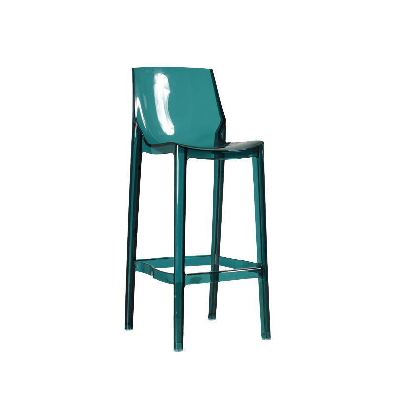 Contemporary Acrylic Backrest Counter High Stool with 4 Legs Green 1 Piece Clearhalo 'Bar Furniture' 'Bar Stools' 'bar_stools' 'furn' 'furn_bar_stools' 'Furniture' 'Kitchen & Dining Furniture' 7837969