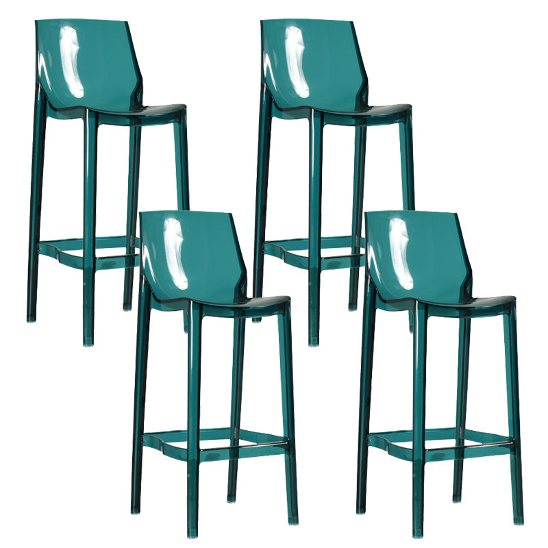 Contemporary Acrylic Backrest Counter High Stool with 4 Legs Green 4 Piece Set Clearhalo 'Bar Furniture' 'Bar Stools' 'bar_stools' 'furn' 'furn_bar_stools' 'Furniture' 'Kitchen & Dining Furniture' 7837971