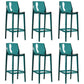 Contemporary Acrylic Backrest Counter High Stool with 4 Legs Green 6 Piece Set Clearhalo 'Bar Furniture' 'Bar Stools' 'bar_stools' 'furn' 'furn_bar_stools' 'Furniture' 'Kitchen & Dining Furniture' 7837972