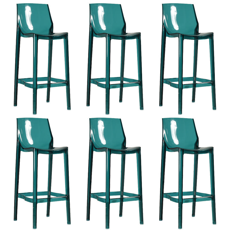 Contemporary Acrylic Backrest Counter High Stool with 4 Legs Green 6 Piece Set Clearhalo 'Bar Furniture' 'Bar Stools' 'bar_stools' 'furn' 'furn_bar_stools' 'Furniture' 'Kitchen & Dining Furniture' 7837972