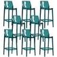 Contemporary Acrylic Backrest Counter High Stool with 4 Legs Green 8 Piece Set Clearhalo 'Bar Furniture' 'Bar Stools' 'bar_stools' 'furn' 'furn_bar_stools' 'Furniture' 'Kitchen & Dining Furniture' 7837973