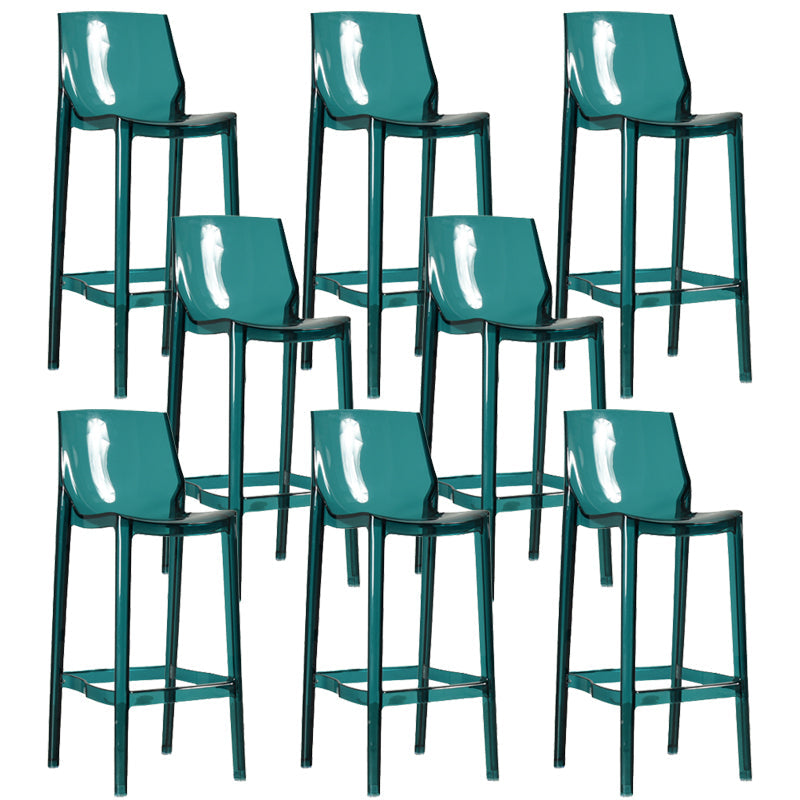 Contemporary Acrylic Backrest Counter High Stool with 4 Legs Green 8 Piece Set Clearhalo 'Bar Furniture' 'Bar Stools' 'bar_stools' 'furn' 'furn_bar_stools' 'Furniture' 'Kitchen & Dining Furniture' 7837973