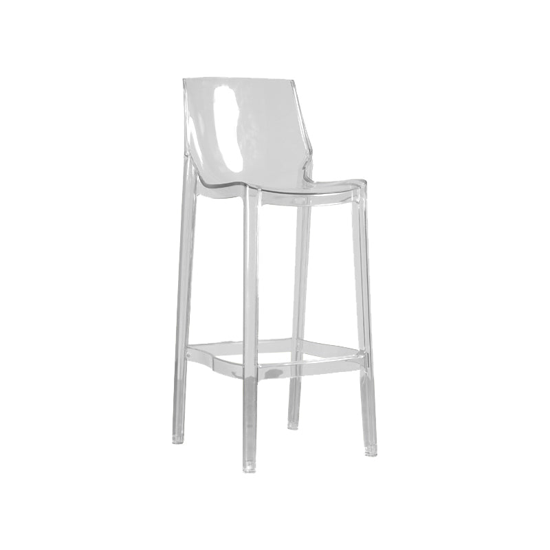 Contemporary Acrylic Backrest Counter High Stool with 4 Legs Clear 1 Piece Clearhalo 'Bar Furniture' 'Bar Stools' 'bar_stools' 'furn' 'furn_bar_stools' 'Furniture' 'Kitchen & Dining Furniture' 7837974