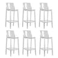 Contemporary Acrylic Backrest Counter High Stool with 4 Legs Clear 6 Piece Set Clearhalo 'Bar Furniture' 'Bar Stools' 'bar_stools' 'furn' 'furn_bar_stools' 'Furniture' 'Kitchen & Dining Furniture' 7837977
