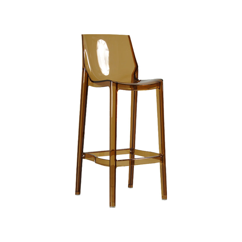 Contemporary Acrylic Backrest Counter High Stool with 4 Legs Smoke Gray 1 Piece Counter Stool(26"H) Clearhalo 'Bar Furniture' 'Bar Stools' 'bar_stools' 'furn' 'furn_bar_stools' 'Furniture' 'Kitchen & Dining Furniture' 7837979