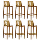 Contemporary Acrylic Backrest Counter High Stool with 4 Legs Smoke Gray 6 Piece Set Counter Stool(26"H) Clearhalo 'Bar Furniture' 'Bar Stools' 'bar_stools' 'furn' 'furn_bar_stools' 'Furniture' 'Kitchen & Dining Furniture' 7837982