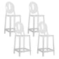 Contemporary Acrylic Backrest Counter High Stool with 4 Legs White-Clear 4 Piece Set Counter Stool(26"H) Clearhalo 'Bar Furniture' 'Bar Stools' 'bar_stools' 'furn' 'furn_bar_stools' 'Furniture' 'Kitchen & Dining Furniture' 7837986