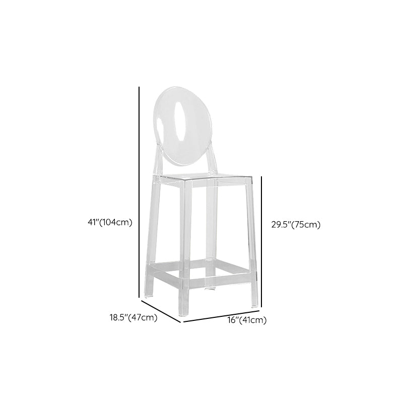 Contemporary Acrylic Backrest Counter High Stool with 4 Legs Clearhalo 'Bar Furniture' 'Bar Stools' 'bar_stools' 'furn' 'furn_bar_stools' 'Furniture' 'Kitchen & Dining Furniture' 7837991