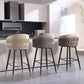 Contemporary Backrest Counter Stool with Leather Cushion and Metal Base Clearhalo 'Bar Furniture' 'Bar Stools' 'bar_stools' 'furn' 'furn_bar_stools' 'Furniture' 'Kitchen & Dining Furniture' 7838225