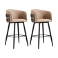 Contemporary Backrest Counter Stool with Leather Cushion and Metal Base Grey 2 Piece Set Clearhalo 'Bar Furniture' 'Bar Stools' 'bar_stools' 'furn' 'furn_bar_stools' 'Furniture' 'Kitchen & Dining Furniture' 7838228