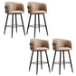 Contemporary Backrest Counter Stool with Leather Cushion and Metal Base Grey 4 Piece Set Clearhalo 'Bar Furniture' 'Bar Stools' 'bar_stools' 'furn' 'furn_bar_stools' 'Furniture' 'Kitchen & Dining Furniture' 7838229