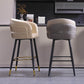 Contemporary Backrest Counter Stool with Leather Cushion and Metal Base Clearhalo 'Bar Furniture' 'Bar Stools' 'bar_stools' 'furn' 'furn_bar_stools' 'Furniture' 'Kitchen & Dining Furniture' 7838230