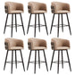 Contemporary Backrest Counter Stool with Leather Cushion and Metal Base Grey 6 Piece Set Clearhalo 'Bar Furniture' 'Bar Stools' 'bar_stools' 'furn' 'furn_bar_stools' 'Furniture' 'Kitchen & Dining Furniture' 7838232