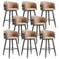 Contemporary Backrest Counter Stool with Leather Cushion and Metal Base Grey 8 Piece Set Clearhalo 'Bar Furniture' 'Bar Stools' 'bar_stools' 'furn' 'furn_bar_stools' 'Furniture' 'Kitchen & Dining Furniture' 7838233
