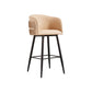 Contemporary Backrest Counter Stool with Leather Cushion and Metal Base Clearhalo 'Bar Furniture' 'Bar Stools' 'bar_stools' 'furn' 'furn_bar_stools' 'Furniture' 'Kitchen & Dining Furniture' 7838234