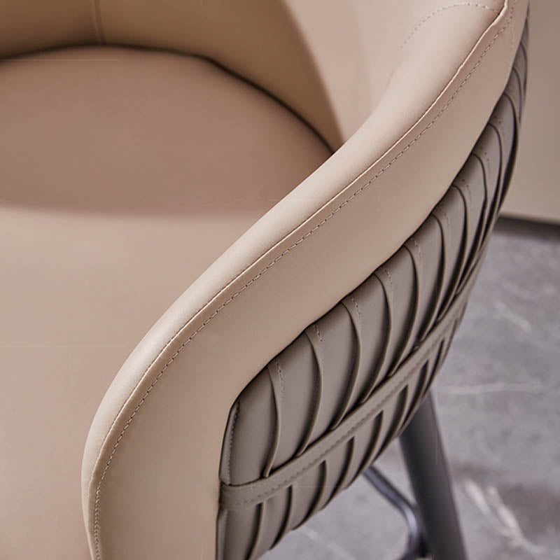 Contemporary Backrest Counter Stool with Leather Cushion and Metal Base Clearhalo 'Bar Furniture' 'Bar Stools' 'bar_stools' 'furn' 'furn_bar_stools' 'Furniture' 'Kitchen & Dining Furniture' 7838236