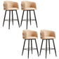 Contemporary Backrest Counter Stool with Leather Cushion and Metal Base Beige 4 Piece Set Clearhalo 'Bar Furniture' 'Bar Stools' 'bar_stools' 'furn' 'furn_bar_stools' 'Furniture' 'Kitchen & Dining Furniture' 7838240