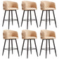 Contemporary Backrest Counter Stool with Leather Cushion and Metal Base Beige 6 Piece Set Clearhalo 'Bar Furniture' 'Bar Stools' 'bar_stools' 'furn' 'furn_bar_stools' 'Furniture' 'Kitchen & Dining Furniture' 7838241