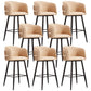 Contemporary Backrest Counter Stool with Leather Cushion and Metal Base Beige 8 Piece Set Clearhalo 'Bar Furniture' 'Bar Stools' 'bar_stools' 'furn' 'furn_bar_stools' 'Furniture' 'Kitchen & Dining Furniture' 7838244