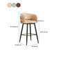 Contemporary Backrest Counter Stool with Leather Cushion and Metal Base Clearhalo 'Bar Furniture' 'Bar Stools' 'bar_stools' 'furn' 'furn_bar_stools' 'Furniture' 'Kitchen & Dining Furniture' 7838252