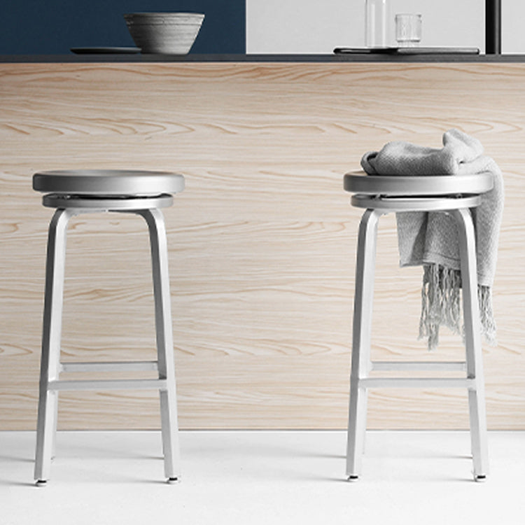 Contemporary Backless Metal Counter Stool with 4 Legs for Dining Room Clearhalo 'Bar Furniture' 'Bar Stools' 'bar_stools' 'furn' 'furn_bar_stools' 'Furniture' 'Kitchen & Dining Furniture' 7838365