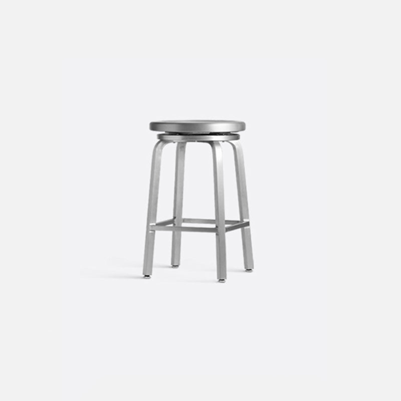 Contemporary Backless Metal Counter Stool with 4 Legs for Dining Room 1 Piece Counter Stool (24"H) Clearhalo 'Bar Furniture' 'Bar Stools' 'bar_stools' 'furn' 'furn_bar_stools' 'Furniture' 'Kitchen & Dining Furniture' 7838366
