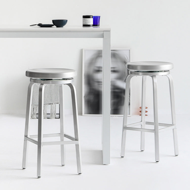 Contemporary Backless Metal Counter Stool with 4 Legs for Dining Room Clearhalo 'Bar Furniture' 'Bar Stools' 'bar_stools' 'furn' 'furn_bar_stools' 'Furniture' 'Kitchen & Dining Furniture' 7838367