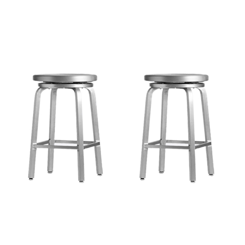 Contemporary Backless Metal Counter Stool with 4 Legs for Dining Room 2 Piece Set Counter Stool (24"H) Clearhalo 'Bar Furniture' 'Bar Stools' 'bar_stools' 'furn' 'furn_bar_stools' 'Furniture' 'Kitchen & Dining Furniture' 7838368