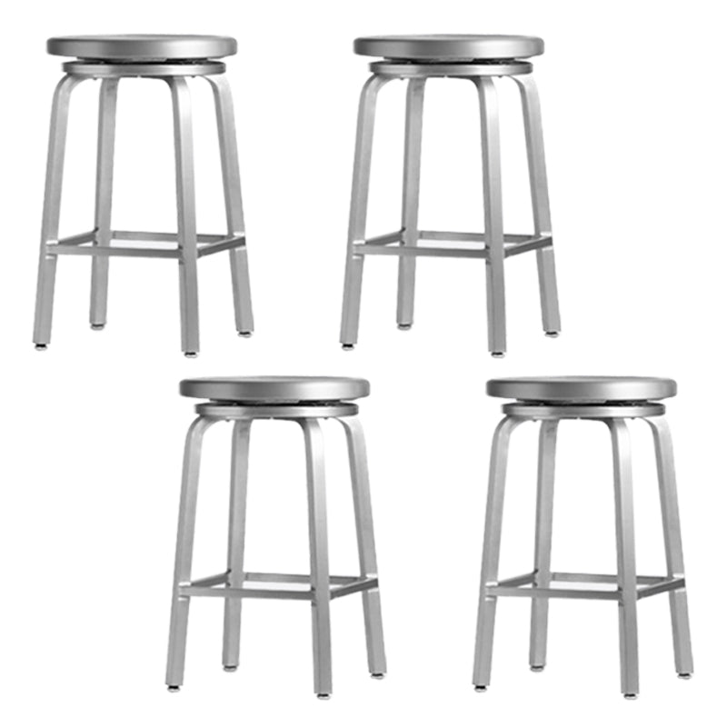 Contemporary Backless Metal Counter Stool with 4 Legs for Dining Room 4 Piece Set Counter Stool (24"H) Clearhalo 'Bar Furniture' 'Bar Stools' 'bar_stools' 'furn' 'furn_bar_stools' 'Furniture' 'Kitchen & Dining Furniture' 7838369