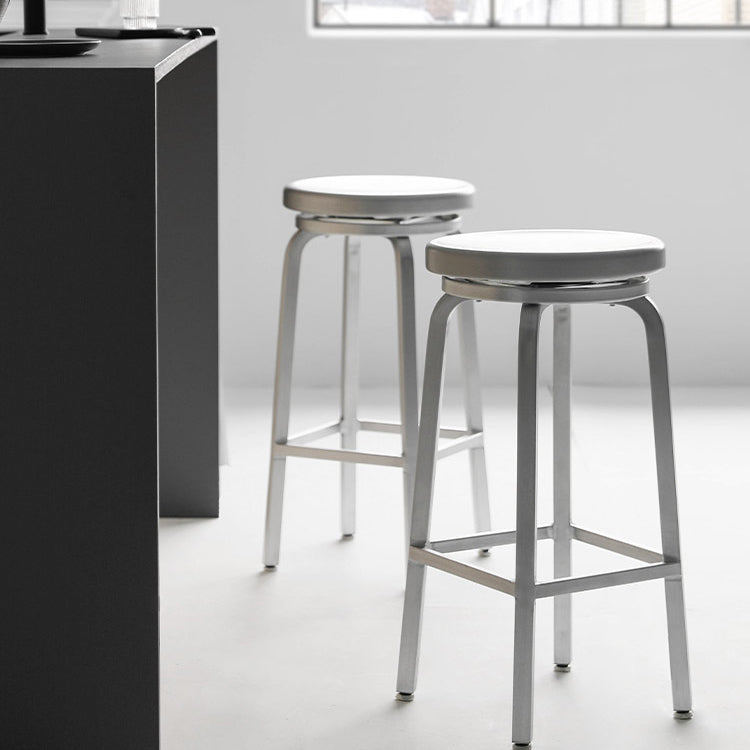 Contemporary Backless Metal Counter Stool with 4 Legs for Dining Room Clearhalo 'Bar Furniture' 'Bar Stools' 'bar_stools' 'furn' 'furn_bar_stools' 'Furniture' 'Kitchen & Dining Furniture' 7838370
