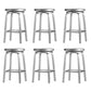 Contemporary Backless Metal Counter Stool with 4 Legs for Dining Room 6 Piece Set Counter Stool (24"H) Clearhalo 'Bar Furniture' 'Bar Stools' 'bar_stools' 'furn' 'furn_bar_stools' 'Furniture' 'Kitchen & Dining Furniture' 7838372