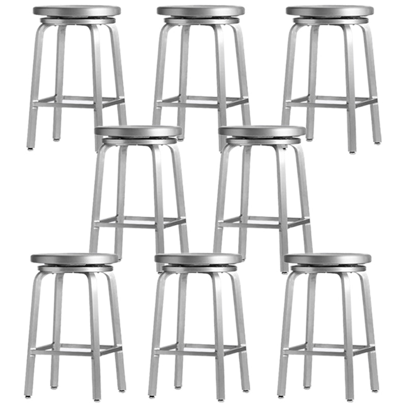 Contemporary Backless Metal Counter Stool with 4 Legs for Dining Room 8 Piece Set Counter Stool (24"H) Clearhalo 'Bar Furniture' 'Bar Stools' 'bar_stools' 'furn' 'furn_bar_stools' 'Furniture' 'Kitchen & Dining Furniture' 7838373